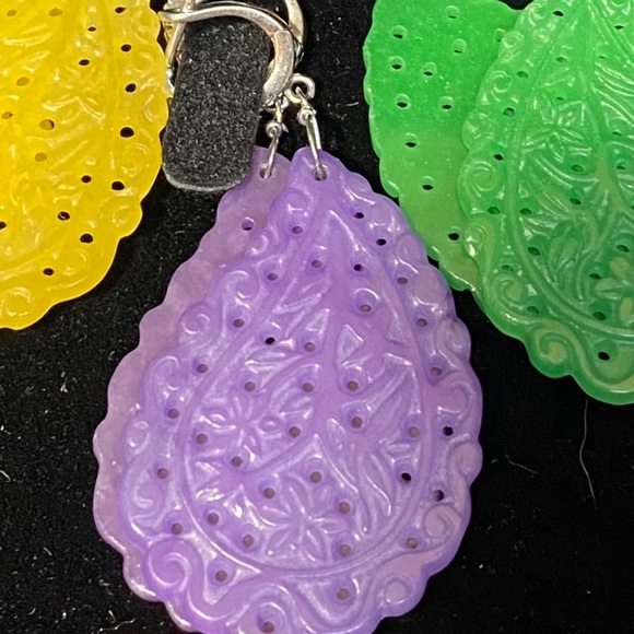 Rhodonite Crystal Necklace 3 Earrings - Picture 5 of 13